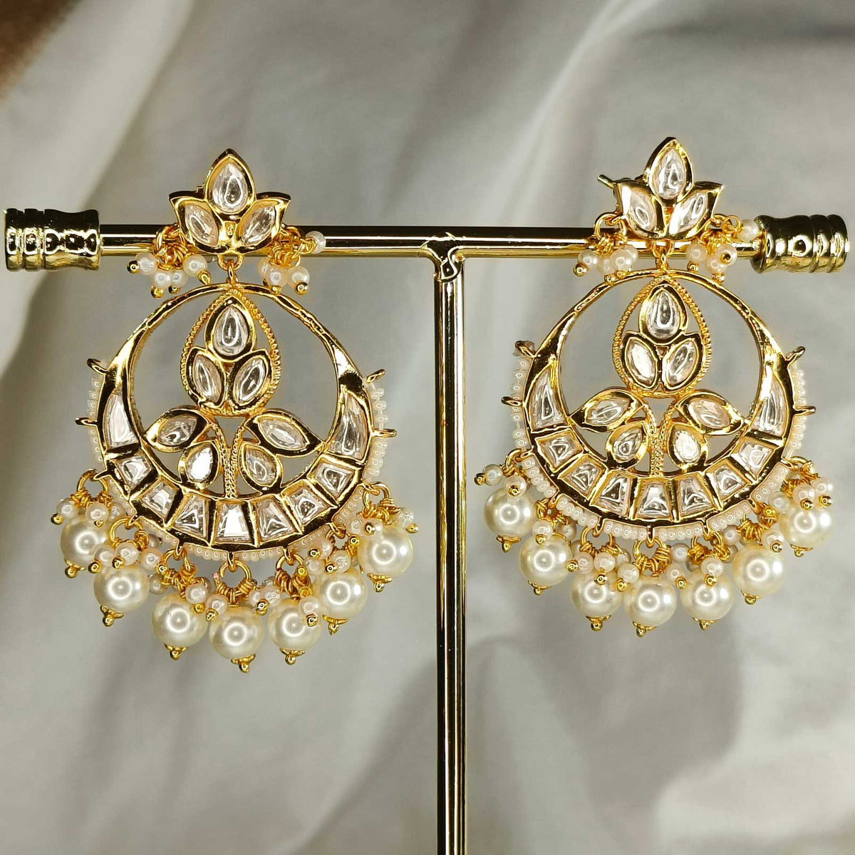 Ishika Perl White Chandbali