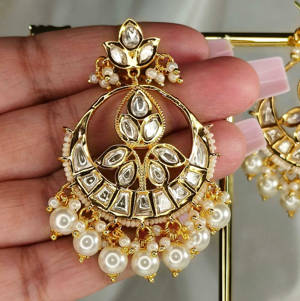 Ishika Perl White Chandbali
