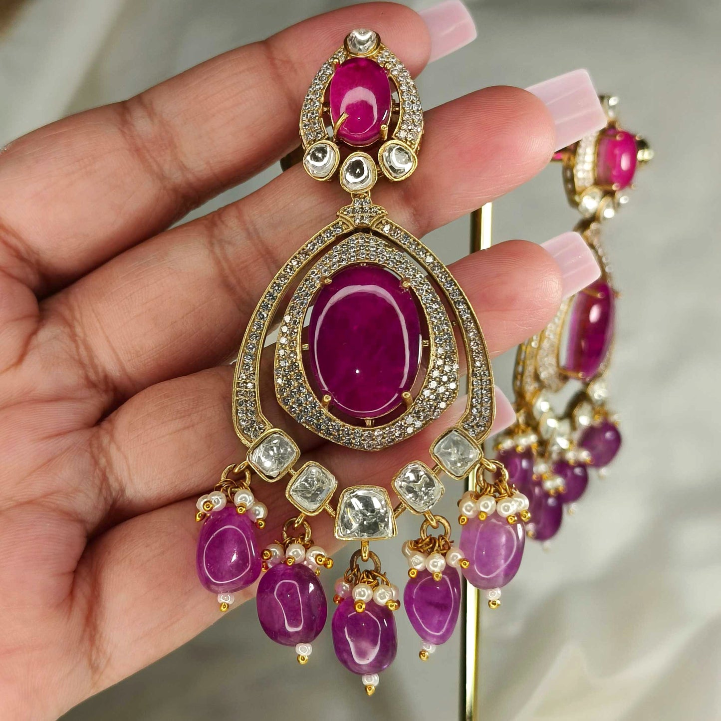 Audrey Purple Rhodolite Drops
