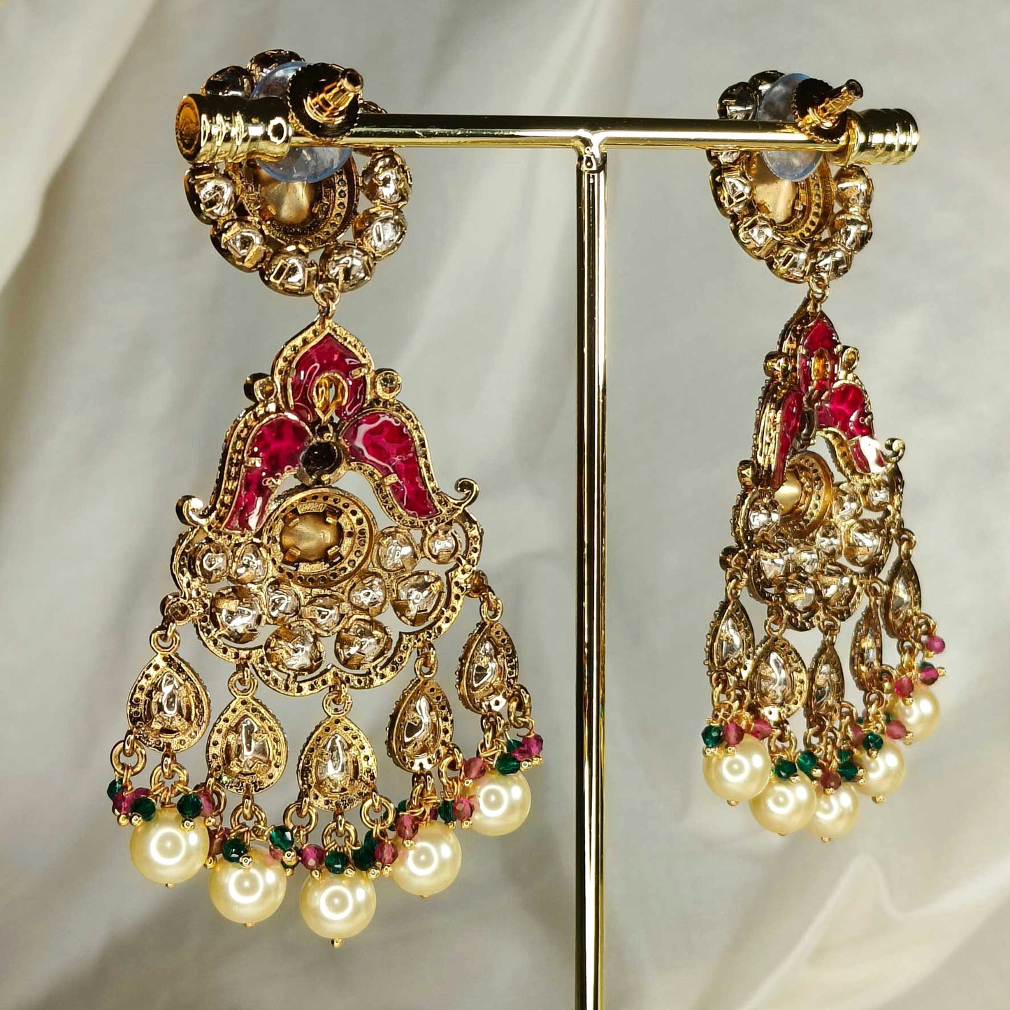 Gandharva Ruby Emerald Danglers