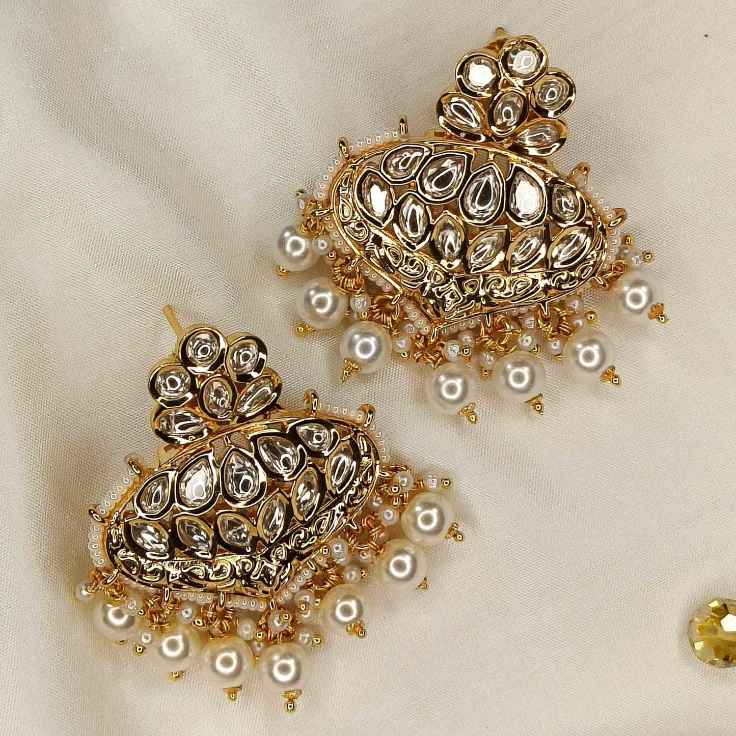 White Ratna Danglers