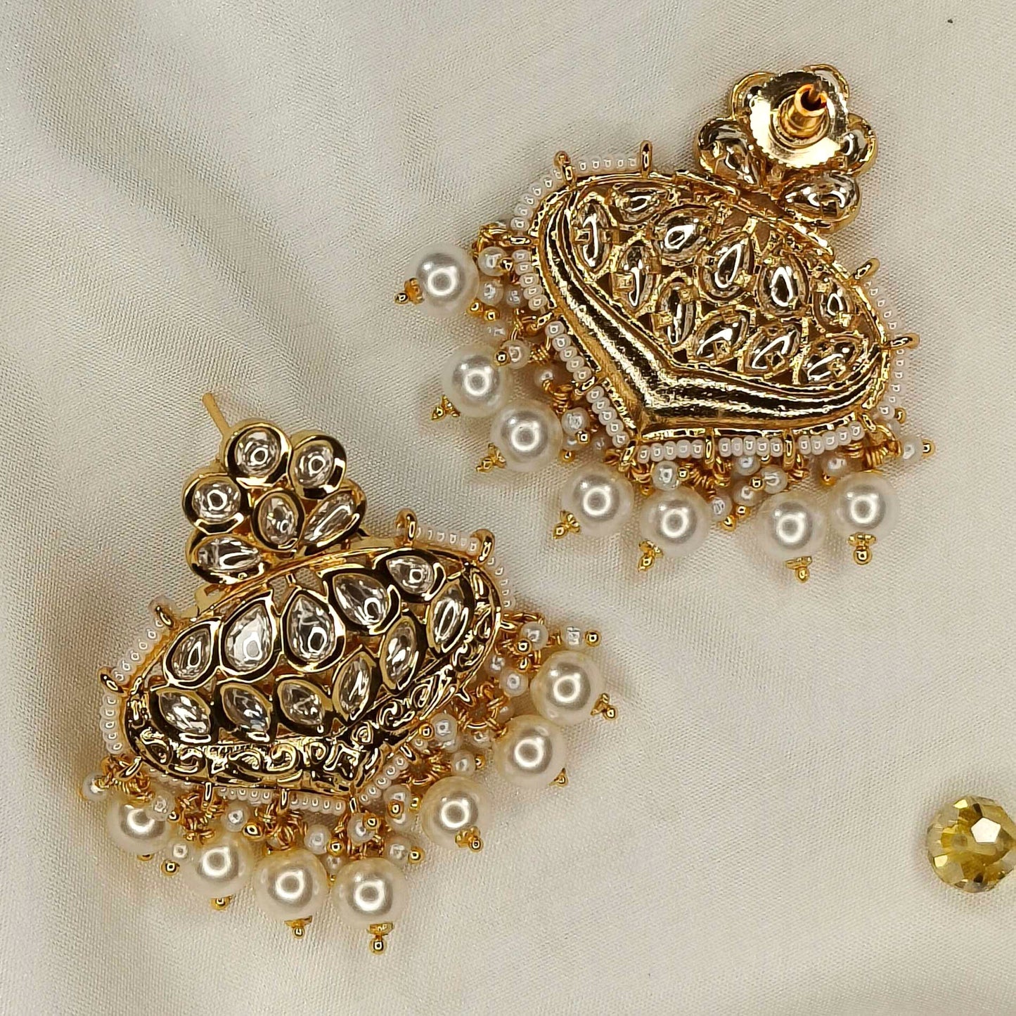 White Ratna Danglers