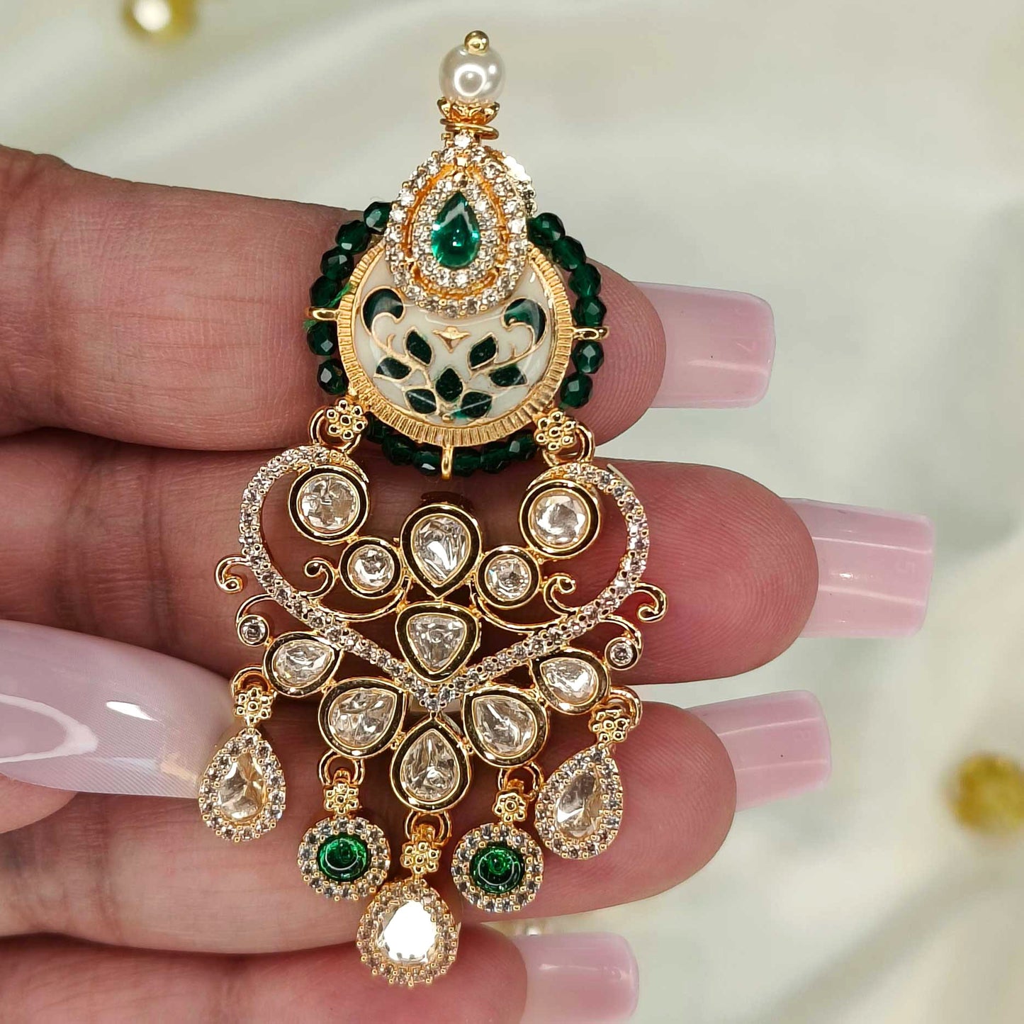 Jivya Emerald Danglers
