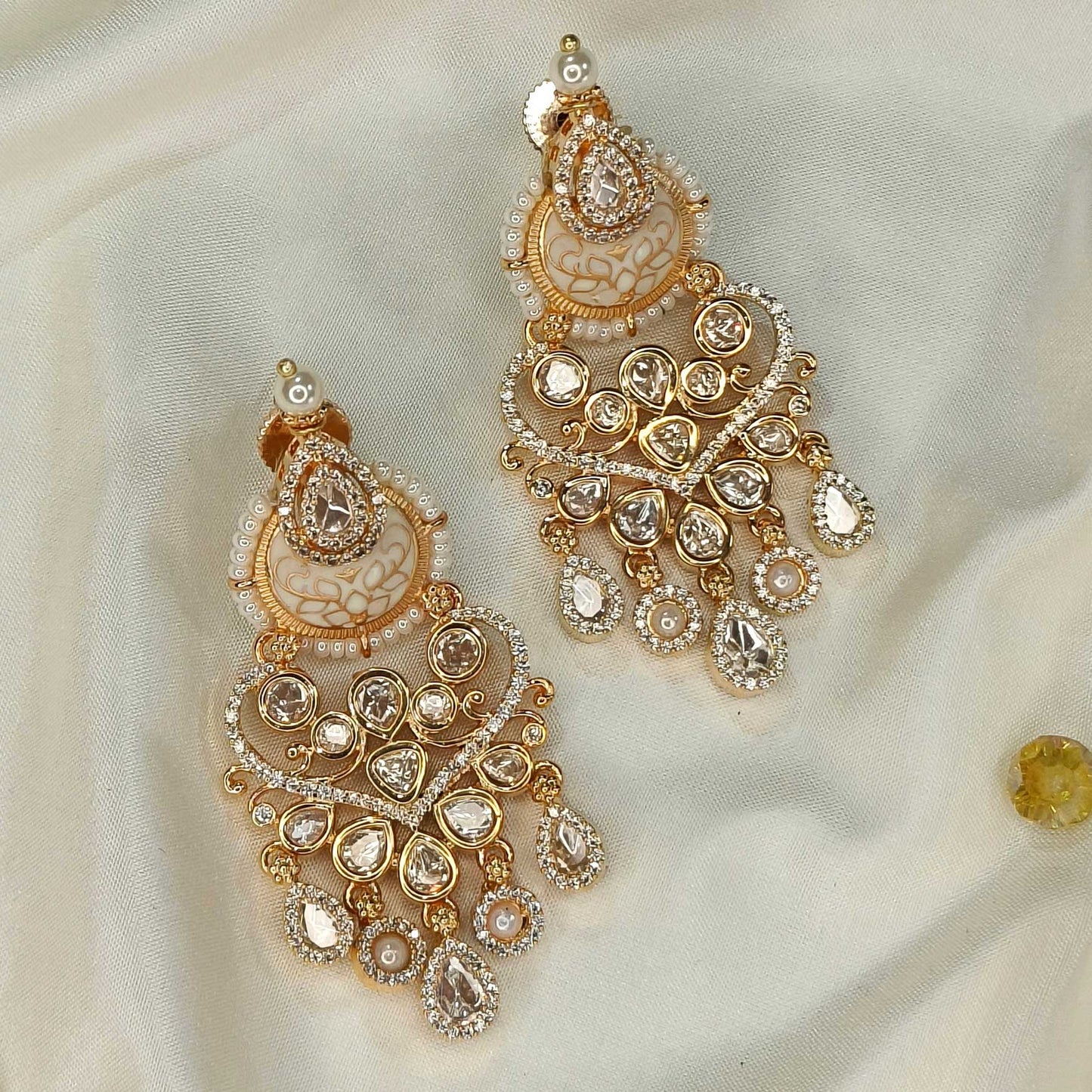 Jivya Pearl White Danglers