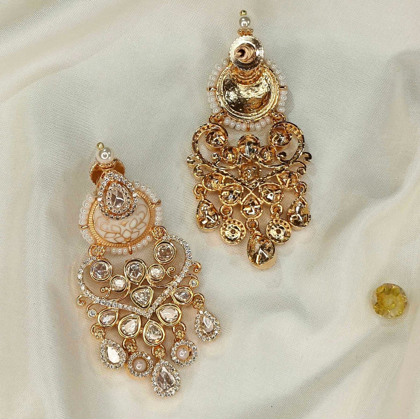 Jivya Pearl White Danglers