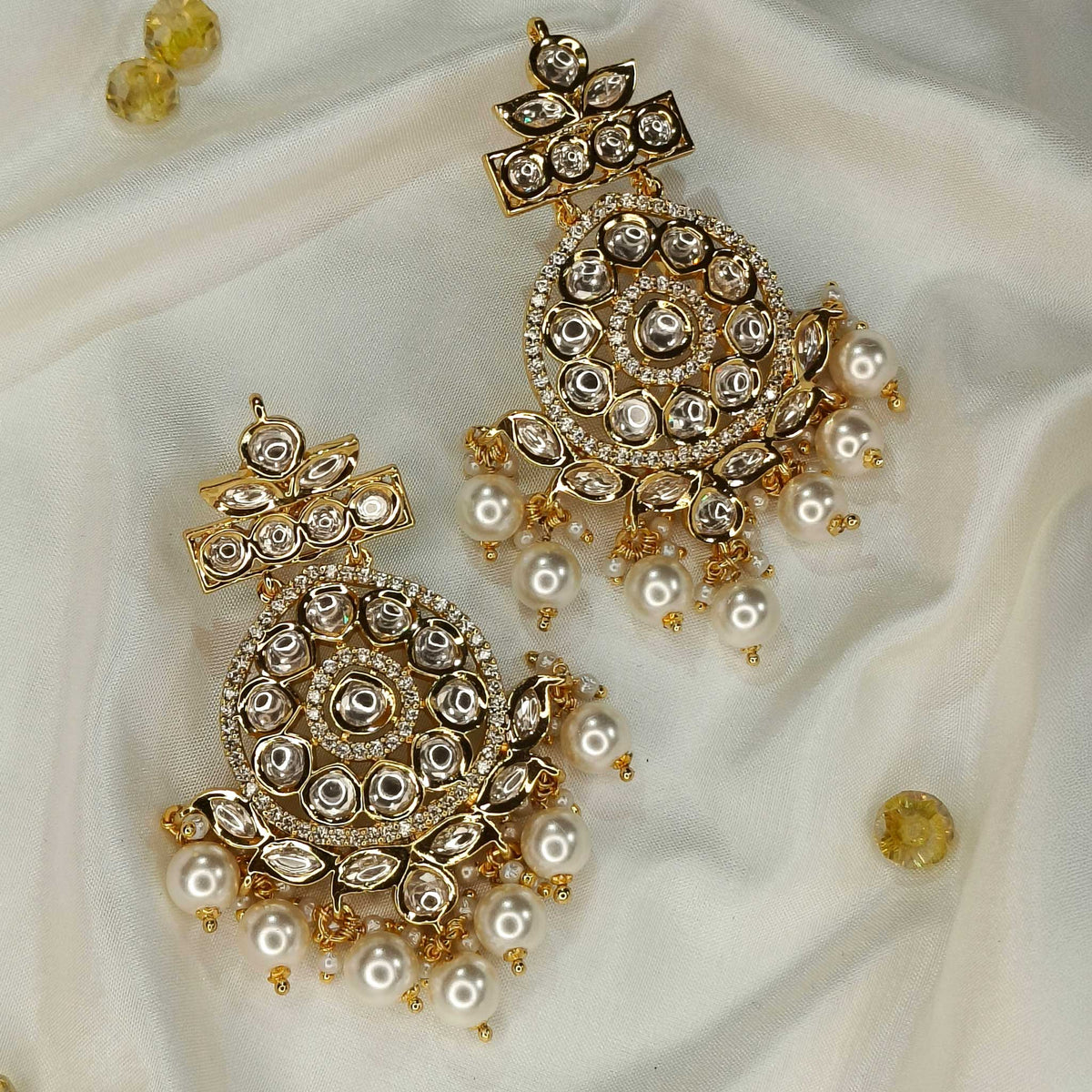 Ashoka Pearl White Danglers