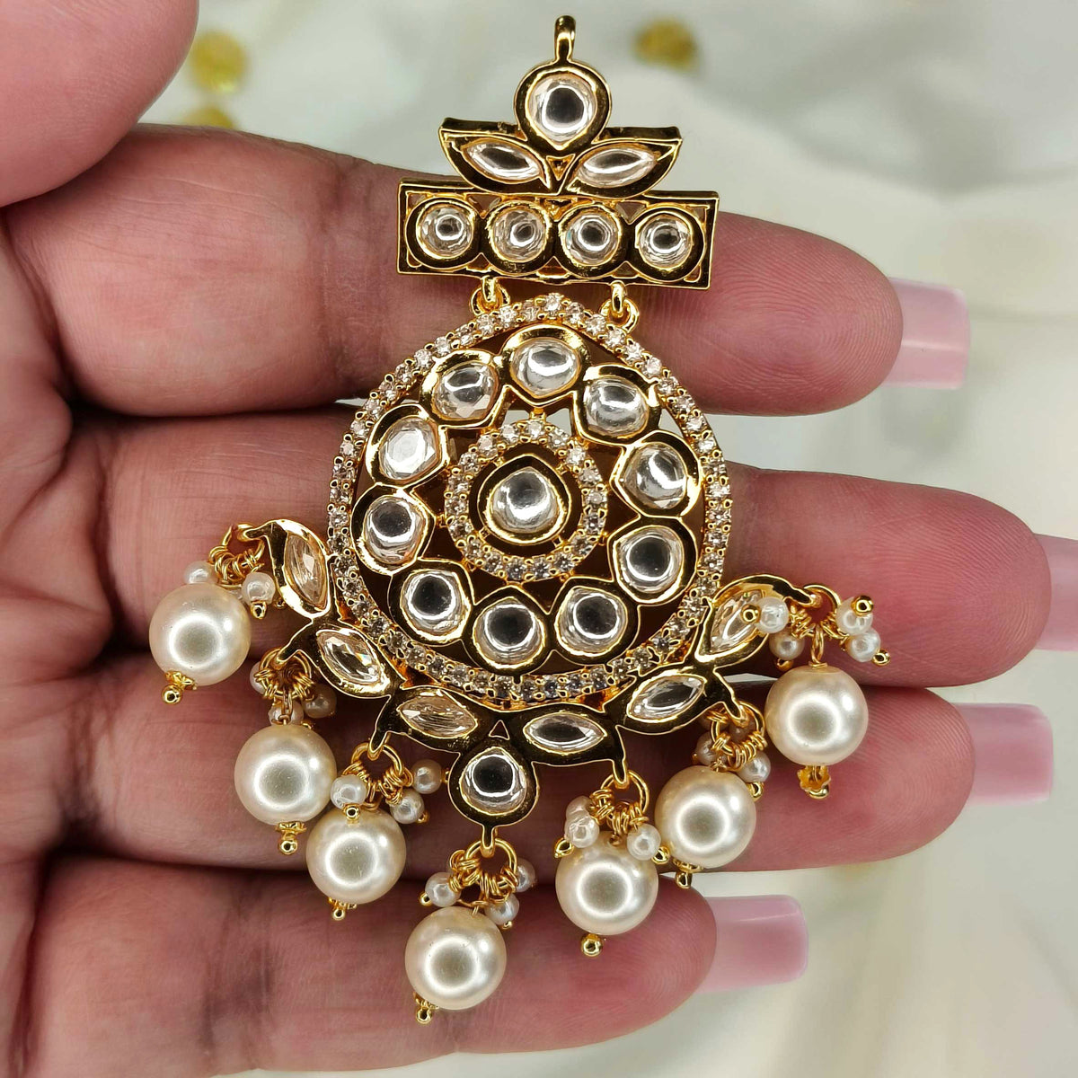Ashoka Pearl White Danglers
