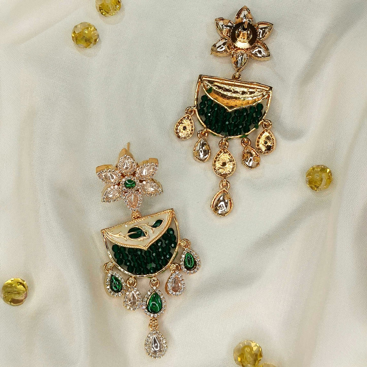 Ulka Emerald Danglers