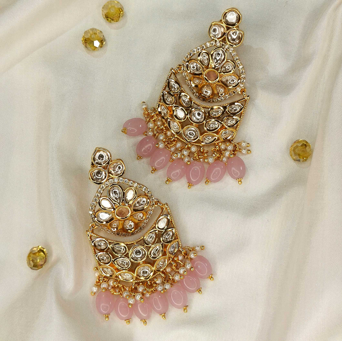 Leena Pink Danglers