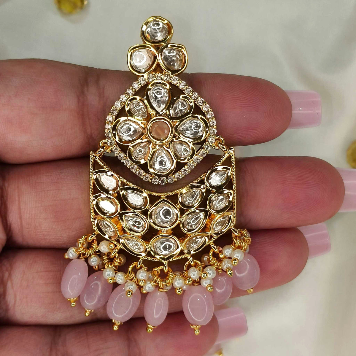 Leena Pink Danglers