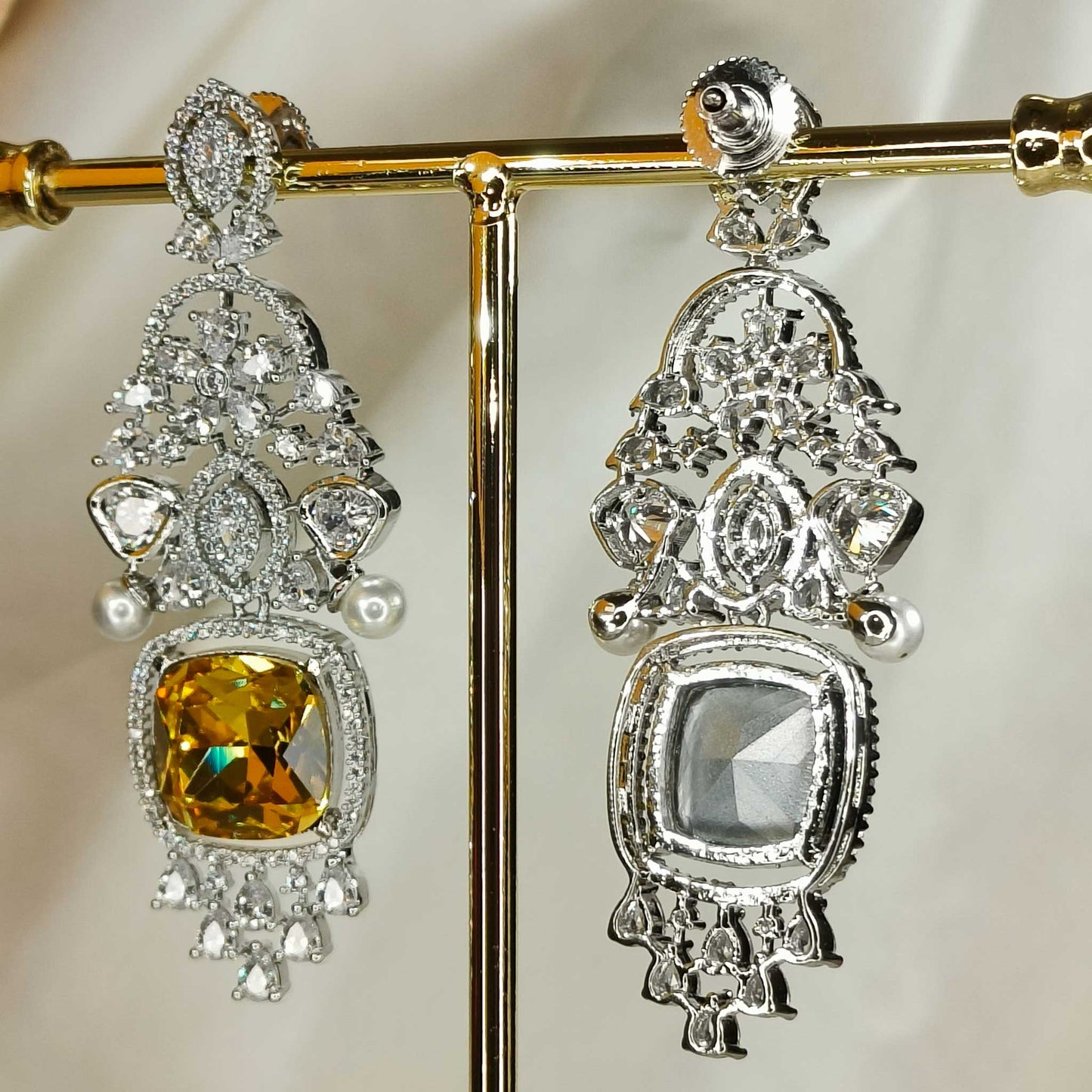 Yellow Topaz Noor Danglers