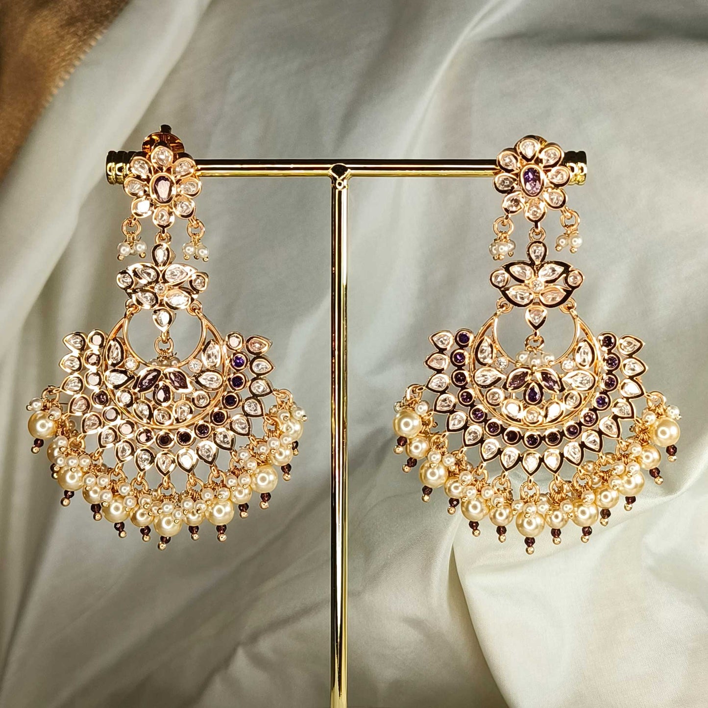 Chitrangada Purple Amethyst Chandbali