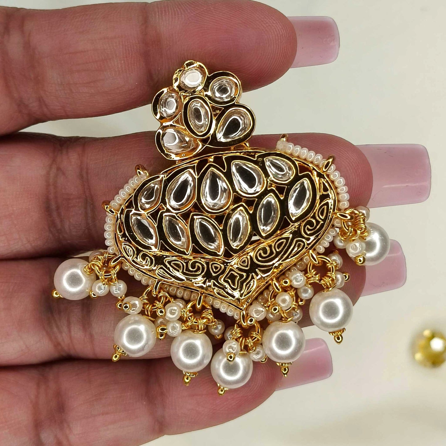 White Ratna Danglers