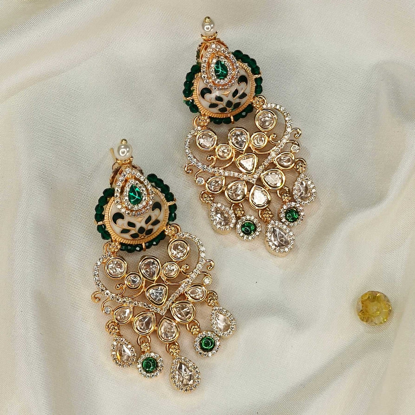 Jivya Emerald Danglers