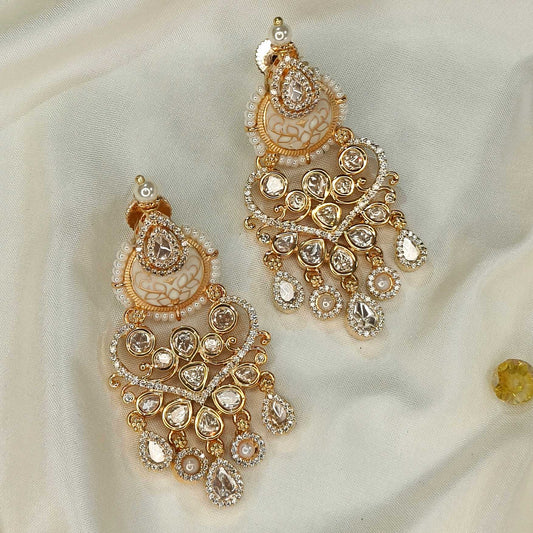 Jivya Pearl White Danglers