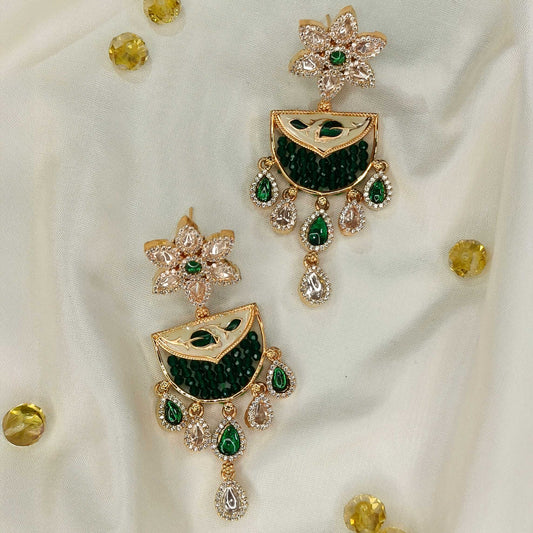Ulka Emerald Danglers