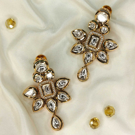 White Madhavi Danglers