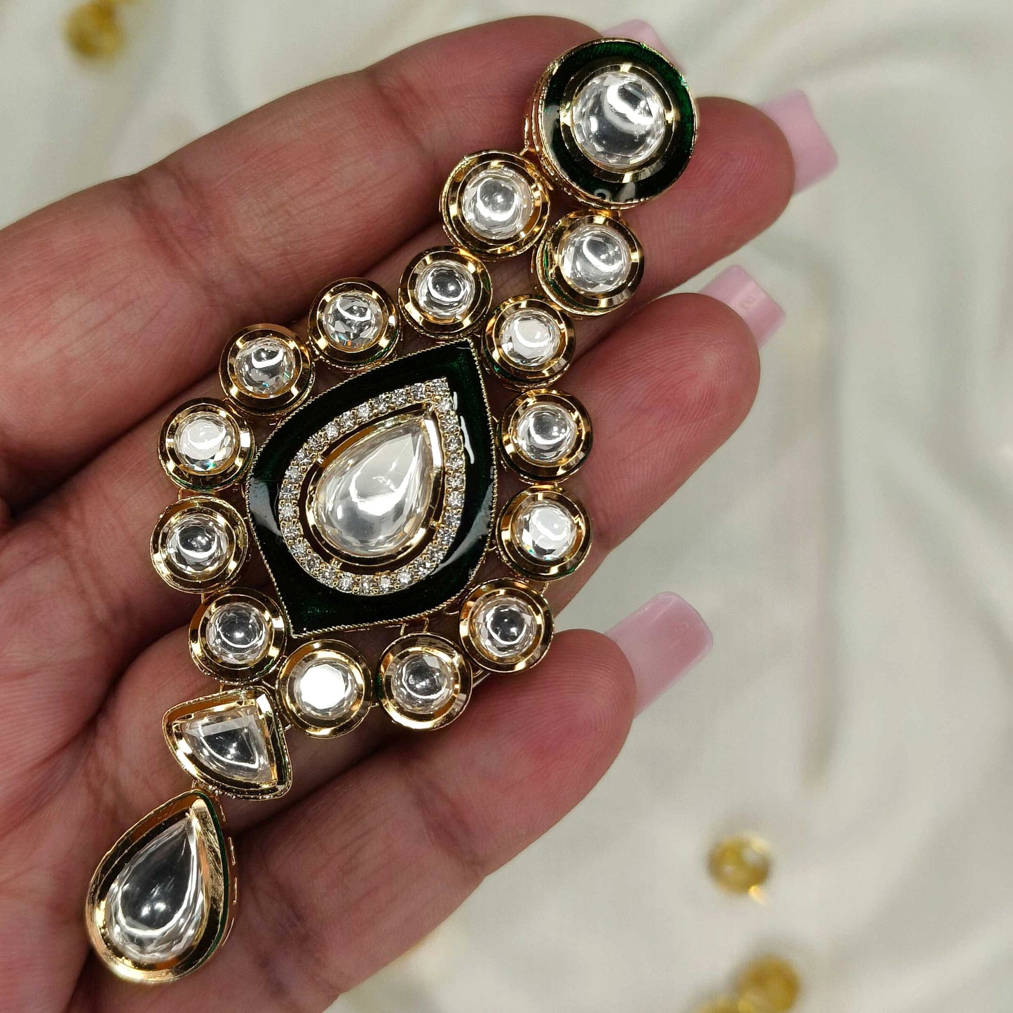 Emerald Kalyani Danglers