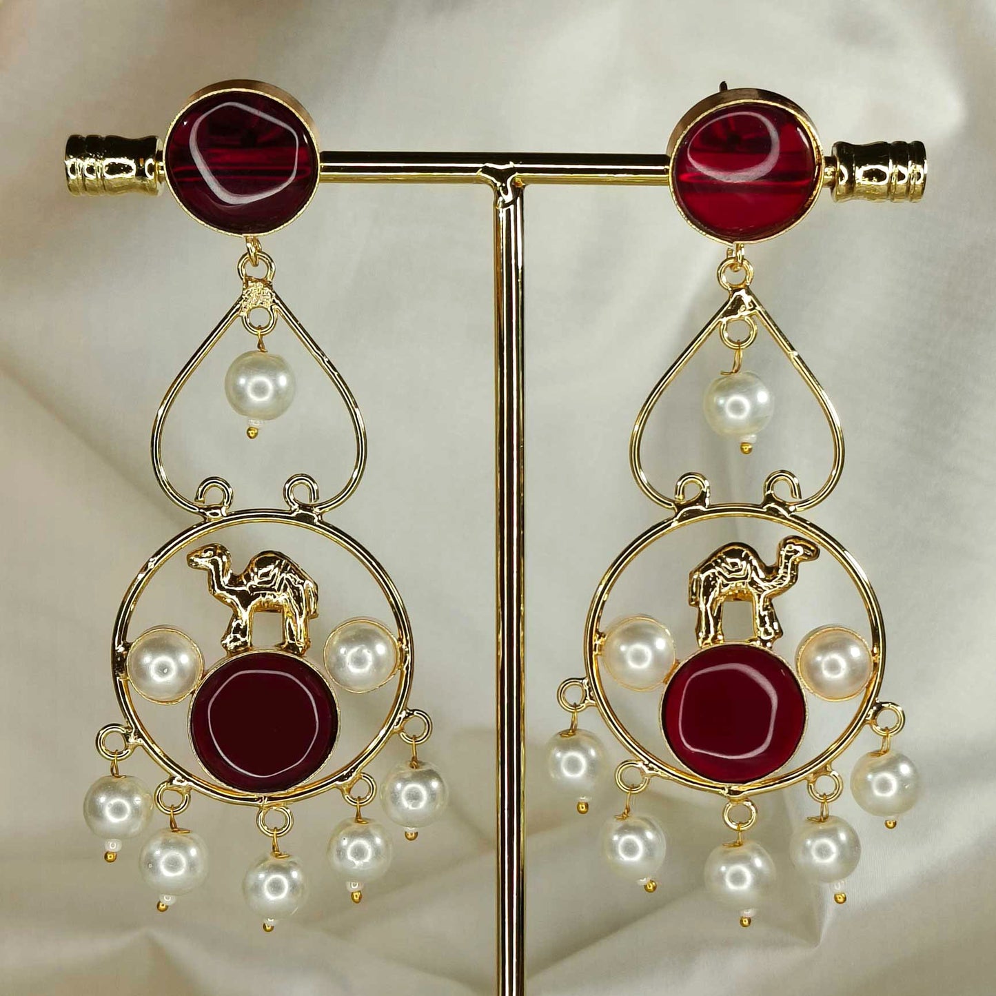 Dark Ruby Karabhi Danglers